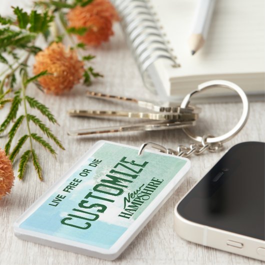Kundengerechter New Hampshire Schlüsselanhänger (Vorderseite rechts)