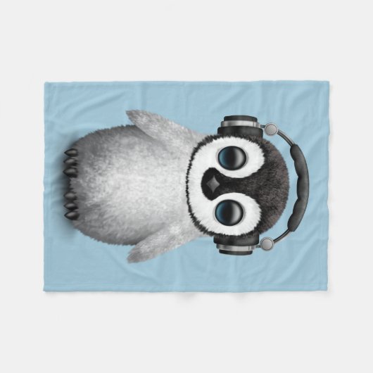 Kundengerechter niedlicher BabyPenguin DJ mit Fleecedecke (Vorderseite (Horizontal))