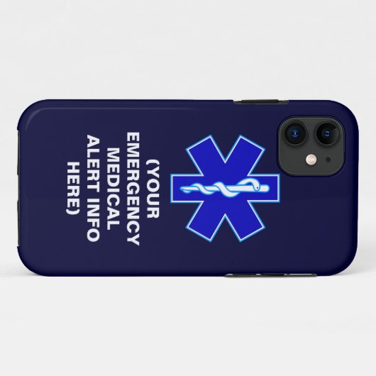 Kundengerechter Notfallmedizinische wachsame Case-Mate iPhone Hülle (Rückseite (Horizontal))