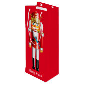 Kundengerechter Nussknacker-König Geschenktüte Für Weinflaschen (Rückseite Schrägansicht)