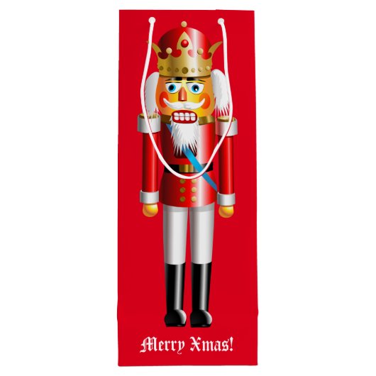 Kundengerechter Nussknacker-König Geschenktüte Für Weinflaschen (Rückseite)