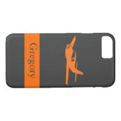 Kundengerechter orange grauer Flugzeug iPhone 7 Case-Mate iPhone Hülle (Rückseite (Horizontal))