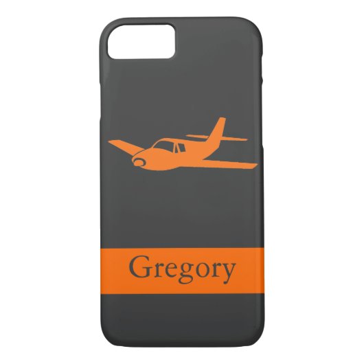 Kundengerechter orange grauer Flugzeug iPhone 7 Case-Mate iPhone Hülle (Rückseite)