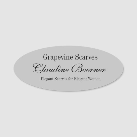 Kundengerechter ovaler namensschild (Vorderseite)