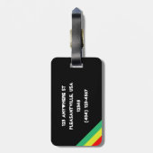 Kundengerechter Rasta-Gestreifter Gepäckanhänger (Rückseite vertikal)