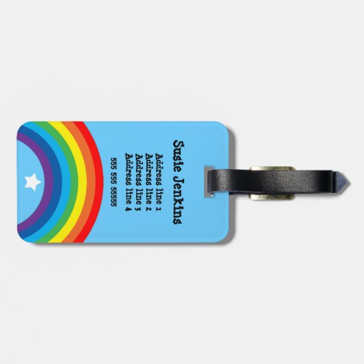 Kundengerechter Regenbogen-Gepäckbügel Gepäckanhänger (Rückseite horizontal)