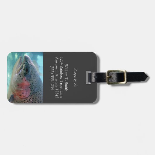 Kundengerechter Regenbogenforelle-Gepäckanhänger Gepäckanhänger (Vorderseite horizontal)