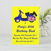 Kundengerechter Roller-Jungen-Geburtstag laden ein Einladung (Stehend Vorderseite)