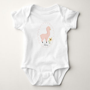 Kundengerechter rosa kleiner Lama-Baby-Bodysuit Baby Strampler
