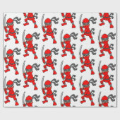 Kundengerechter roter Ninja Entwurf Geschenkpapier (Flach)