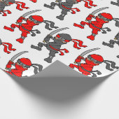 Kundengerechter roter und schwarzer Ninjas Entwurf Geschenkpapier (Ecke)