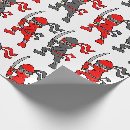Kundengerechter roter und schwarzer Ninjas Entwurf Geschenkpapier (Ecke)
