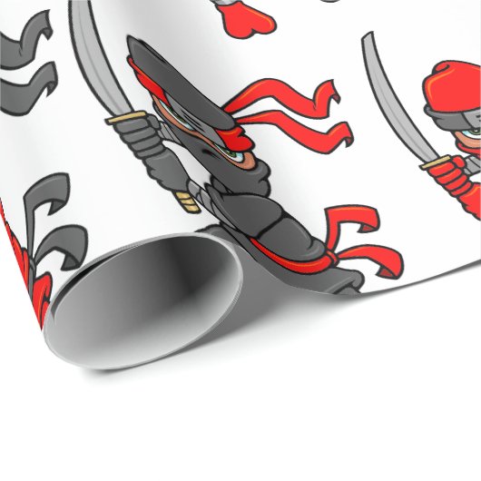 Kundengerechter roter und schwarzer Ninjas Entwurf Geschenkpapier (Rolleneckpunkt)