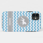 Kundengerechter Saddlebred blauer Zickzack iPhone Case-Mate iPhone Hülle (Rückseite (Horizontal))