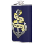 Kundengerechter Schiffs-Kapitän Ihr Namensanker 2 Flachmann (Links)