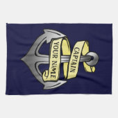 Kundengerechter Schiffs-Kapitän Ihr Namensanker Geschirrtuch (Horizontal)