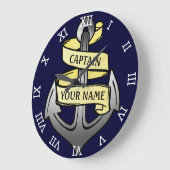 Kundengerechter Schiffs-Kapitän Ihr Namensanker Große Wanduhr (Winkel)