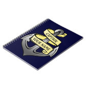 Kundengerechter Schiffs-Kapitän Ihr Namensanker Notizblock (Linke Seite)