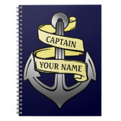 Kundengerechter Schiffs-Kapitän Ihr Namensanker Notizblock (Vorderseite)
