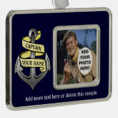 Kundengerechter Schiffs-Kapitän Ihr Namensanker Rahmen-Ornament Silber (Rechts)
