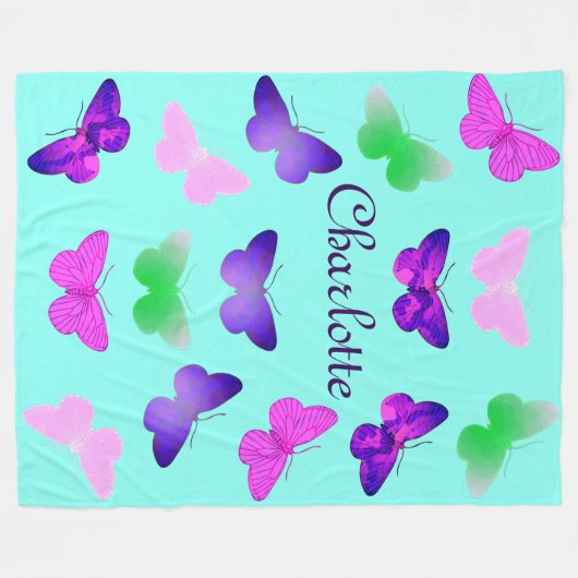 Kundengerechter Schmetterling Fleecedecke (Vorderseite (Horizontal))