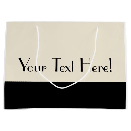 Kundengerechter Schwarz-u. Eierschalen-weißer Große Geschenktüte (Vorderseite)