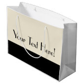 Kundengerechter Schwarz-u. Eierschalen-weißer Große Geschenktüte (Rückseite Schrägansicht)