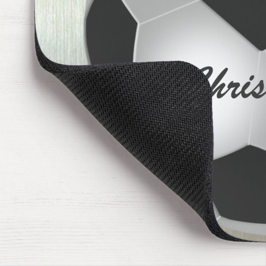 Kundengerechter silberner NamensFußball Mousepad (Ecke)