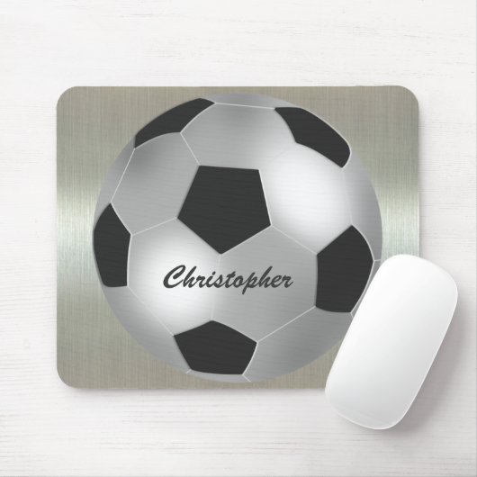 Kundengerechter silberner NamensFußball Mousepad (Mit Mouse)