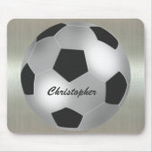 Kundengerechter silberner NamensFußball Mousepad (Vorne)