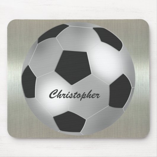 Kundengerechter silberner NamensFußball Mousepad (Vorne)