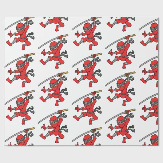 Kundengerechter springender Ninja Entwurf Geschenkpapier (Flach)