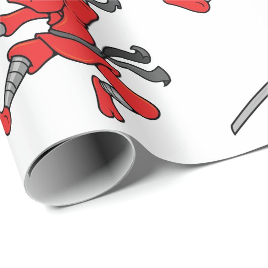 Kundengerechter springender Ninja Entwurf Geschenkpapier (Rolleneckpunkt)