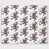 Kundengerechter springender Ninja Entwurf Geschenkpapier (Flach)