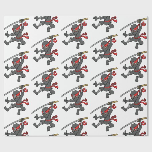 Kundengerechter springender Ninja Entwurf Geschenkpapier (Flach)
