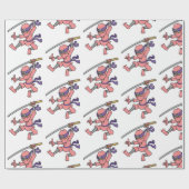Kundengerechter springender Ninja Entwurf Geschenkpapier (Flach)