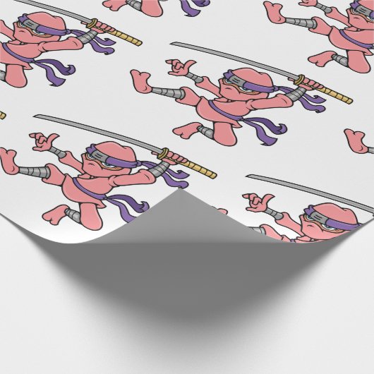 Kundengerechter springender Ninja Entwurf Geschenkpapier (Ecke)