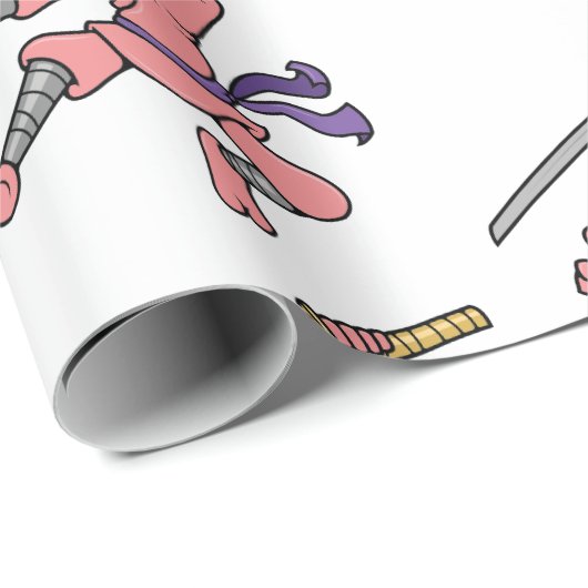 Kundengerechter springender Ninja Entwurf Geschenkpapier (Rolleneckpunkt)