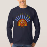 Kundengerechter Thanksgivukkah Menurkey T - Shirt<br><div class="desc">Feiern Sie Thanksgivukkah 2013 mit diesem klassischen menurkey T - Shirt! Ein lustiges Gelbes kennzeichnend, versieht der orange und braune Cartoontruthahn, der ein yamaka, einen Davidsstern Halskette und menorah Kerzen in seinem Schwanz trägt mit Federn. Ein Chanukka-Erntedank tritt nicht für andere 77.000 Jahre auf! Ergreifen Sie so dieses große bunte...</div>