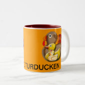 Kundengerechter Turducken Entwurf Zweifarbige Tasse (VorderseiteRechts)
