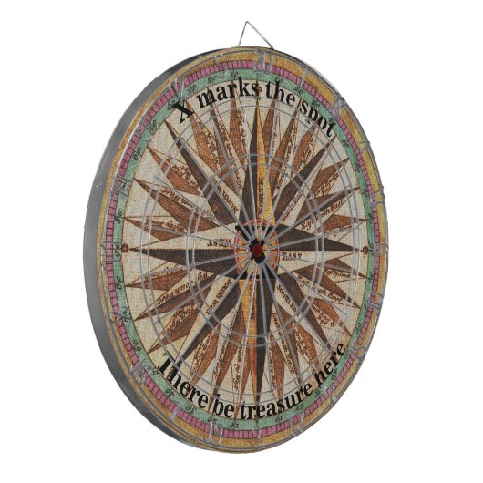 Kundengerechter Vintager KompassDartboard Dartscheibe (Vorderseite Links)