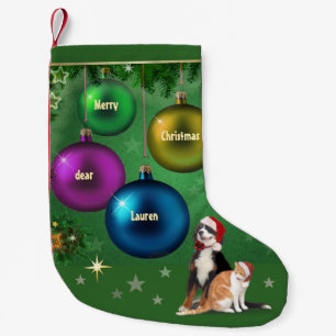 Kundengerechter WeihnachtsStrumpf mit Haustieren Kleiner Weihnachtsstrumpf