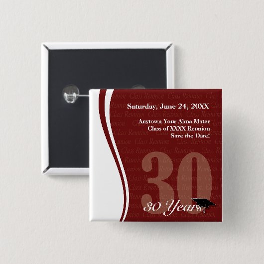 Kundengerechtes 30 Jahr-Klassen-Wiedersehen-Button Button (Vorne & Hinten)