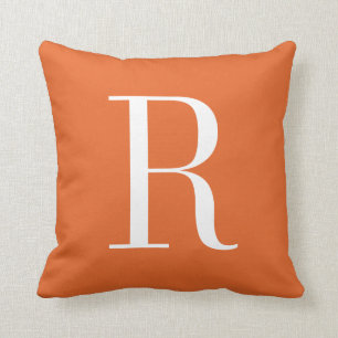 Kundengerechtes Alphabet-Monogramm-Kissen - Orange Kissen
