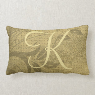 Kundengerechtes beige neutrales Anfangsmonogramm Lendenkissen