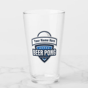 Kundengerechtes Bier Pong Meisterschafts-Logo Glas