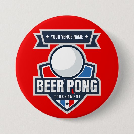 Kundengerechtes Bier Pong Turnier-Logo Button (Vorderseite)