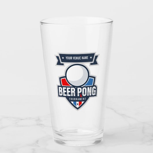 Kundengerechtes Bier Pong Turnier-Logo Glas (Vorderseite)