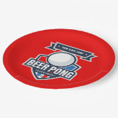 Kundengerechtes Bier Pong Turnier-Logo Pappteller (Schrägansicht)