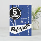 Kundengerechtes Blau 5 Einladung (Stehend Vorderseite)